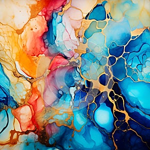 Abstract alcohol ink backgroundÃÂ generated by AI